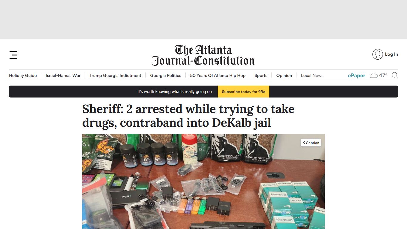 Sheriff: 2 arrested while trying to take drugs, contraband into DeKalb jail